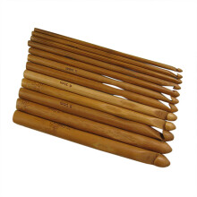 Hot Sale! Bamboo Crochet Hooks Set (12 pcs), Carbonized, Compatible with Sweater Knitting & Crafts