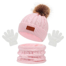 Children's Hats Scarves Gloves Three Piece Autumn And Winter New Warm Baby Hats