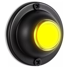Round Metal Doorbell Push Button Black Wired Lighted Up for Home Front Door
