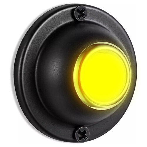 Round Metal Doorbell Button Black Wired 1 Pack