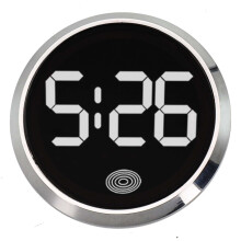 Round LED Car Clock Luminous Automobiles Internal Stick-On Mini Digital Clocks Auto Noctilucent Ornament