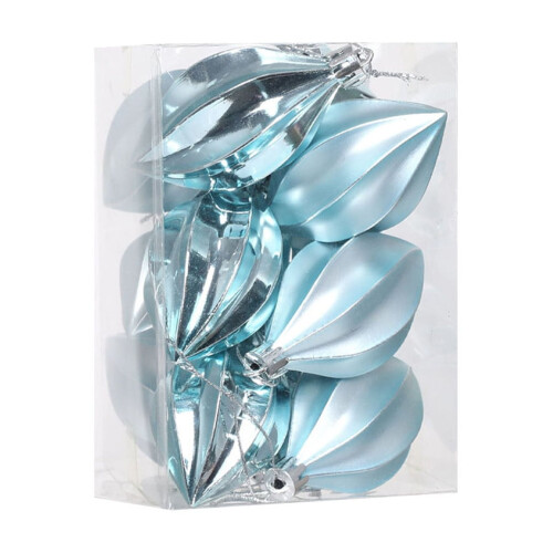 Light Blue Starpeach-Shaped Christmas Ornaments 12 pcs