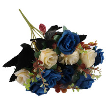 Clearance! 12pc 13.4" Artificial Roses—Plastic/Silk Faux Flowers for Home, Hotel, Wedding, Christmas, Office Decor—Compatible with standard vases