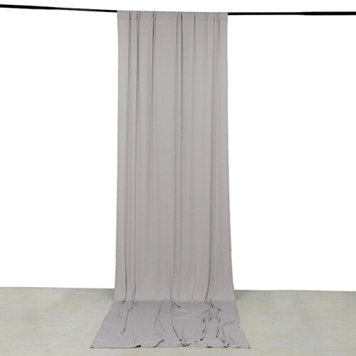 Spandex Divider Backdrop Silver 5x14 ft 4-Way Stretch 1