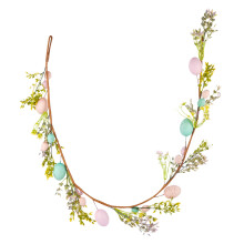 Easter Garland for Indoor/Outdoor Use – Spring Vine with Eggs & Berries, Compatible with Rustic Mantle, Table, Tree, Door Decor