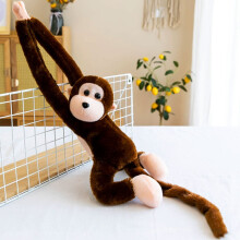 Hanging Monkey Plush Toy Brown Quilted Cotton 28In