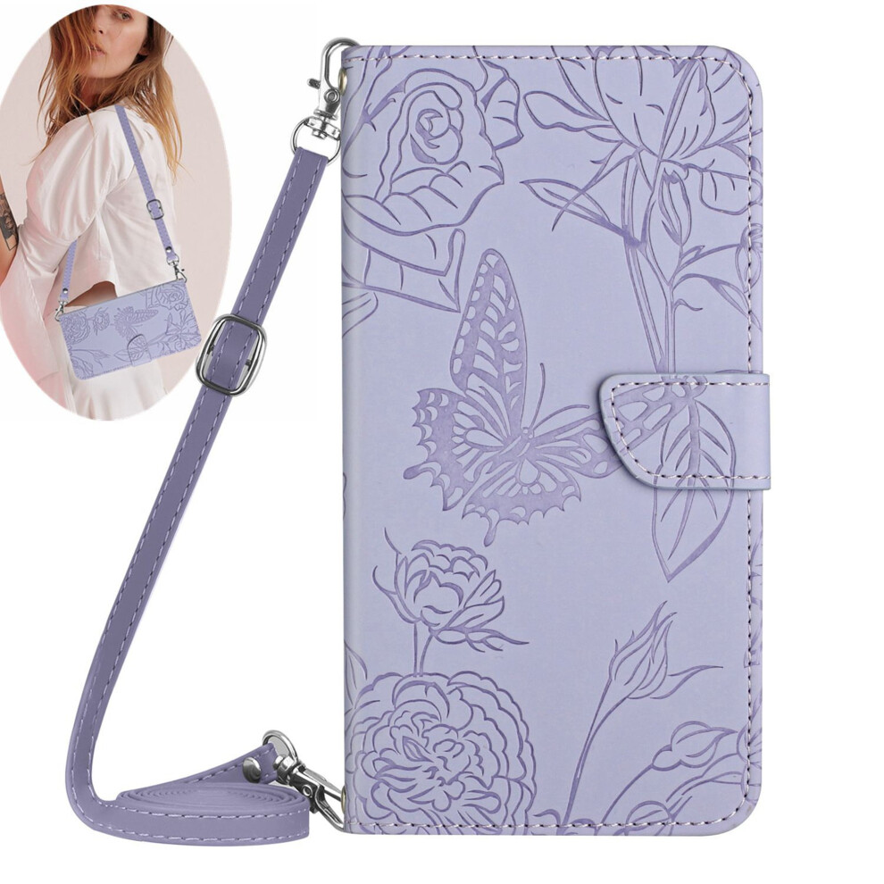 Crossbody Wallet Phone Case For Samsung Galaxy S20 Purple 962125713619