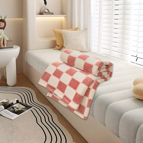 Solid Color Flannel Blanket 70 x 100 cm Pink