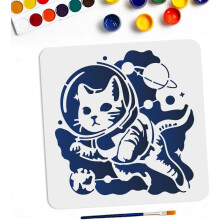 Galaxy Cat Stencil Space Animal Theme 11.8 inch