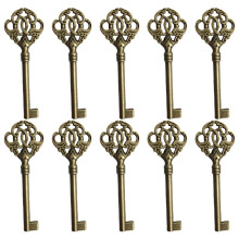 10Pcs Furniture Vintage Style Open Skeleton Key Hole Head Furniture Cabinet Antique Alloy Key Cabinets Home Hardware