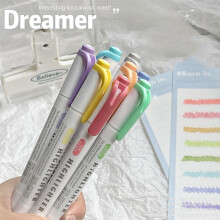 Double-ended High-light Pen Marking Key Pen Non Paper High-value Student Color Note Pen 10ml(I,Plastic)