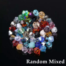 3mm 4mm 6mm 8mm Bicone Faceted Crystal Glass Loose Crafts Beads Jewelry Making-#0 Random Mixed-6mm (50pcs)
