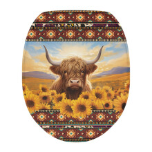 Aztec Southwest Toilet Lid Seat Cover – Reusable Elongated Seat Cover for Bathroom, Compatible with Standard Toilets
