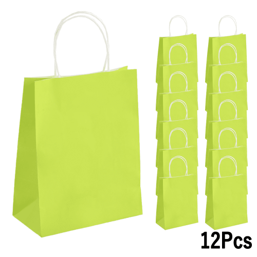 Presentpåsar av kraftpapper med handtag, 12 st