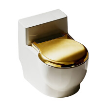 Gold Toilet-Shaped Pet Water Bowl for Cats & Dogs – Gravity Fountain, Compatible with Cats & Dogs
