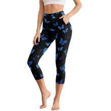 Pillangómintás, magas derekú jógaleggings XL