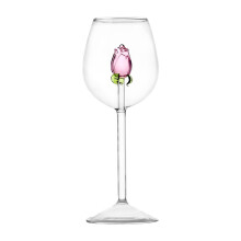 Christmas Wine Glass Set Rose Design Bordeaux White Red