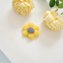Crochet Puff Flower Appliques Iron-on 16 pcs