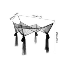 Mosquito Net Canopy for Large Beds with Tie-Down Straps
