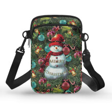 Christmas Snowman 2 Layers Underarm Shoulder Bag for Women, Daily Use