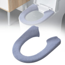 Soft, Washable Stretchable Toilet Seat Cover with Snaps – Cushioned Lid Cover for Elongated/Round Toilets, Thickened Polyester Fiber