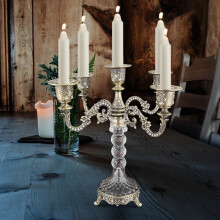 5-Arm Candelabra Candle Holder, Elegant European Taper Stand for Wedding, Church, Christmas & Party Table Decor, Compatible with Standard Taper