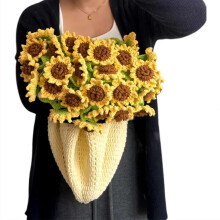 Crochet Flower Bouquet Blanket Kit – Handmade, Soft & Lightweight Knitted Throw for Mother’s Day, Birthday, Home Decor – Compatible with