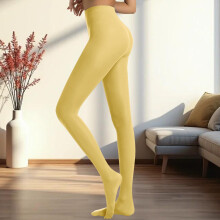 Women's Tights Semi Opaque Girls Leggings Solid Color Footed Pantyhose Tights,Yellow Women's Accessories Tights S