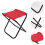 1Pcs Household Folding Stool Compact Foldable Stool Steel Cloth Red Rectangular for Home Use 1