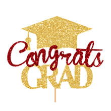 Congratulations Cake Topper Gold Glitter Congrats Grad Decorations Class of 2026 High School College Senior Graduation Celebration Party