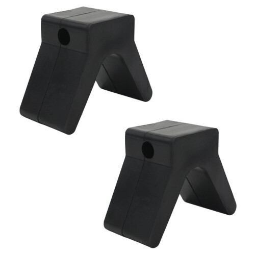 2 Pcs 2-Inch V Stop Roller Boat Trailer Rubber Stop V-Block Black for Yachts and Kayaks 2