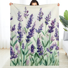 Purple Lavender Flannel Blanket 50x60 in