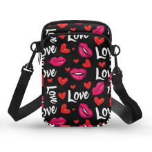 Women Crossbody Bag Valentine's Day Gifts Unique Gift Polyester Double Layer Adult 4.33x1.97x7.09 Travel, Valentine's Day Gifts