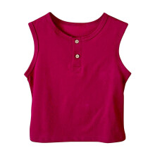 Cotton Sleeveless Tank Top for Little Girls with Buttons