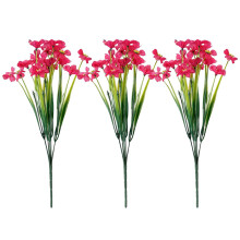 3 Bundles Artificial Flowers for Indoor/Outdoor Decor, Hanging Planters, Garden, Porch, Window – Red, Compatible with Spring/Summer &