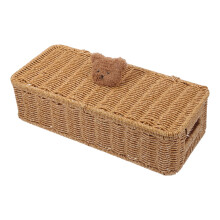 Basket Imitation Rattan Storage Box 35.50X15.50X10.00CM Brown