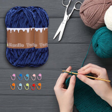 Chunky Yarn for Hand Knitting and Crochet, Soft Velvet