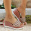 Women's PU Leather Beach Sandals White Platform Slip-On 4