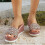 Women's PU Leather Beach Sandals White Platform Slip-On 5