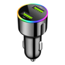 60W Fast Charging Car Charger USB LED Portable