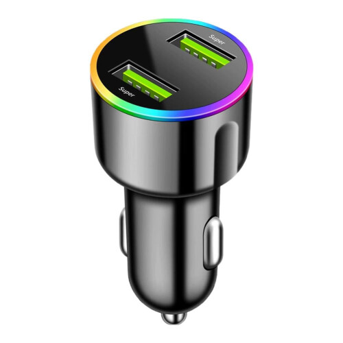 60W Fast Charging Car Charger USB LED Portable