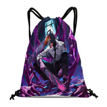 Chainsaw Man drawstring gym bag waterproof 15.7x17.7 inch