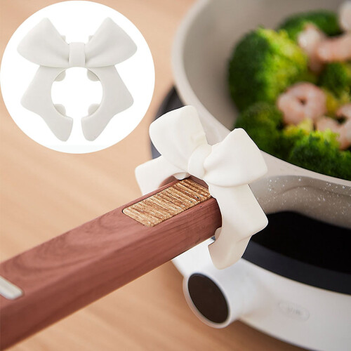 Silicone Spoon Holder Adjustable Non-Slip 1 Piece White
