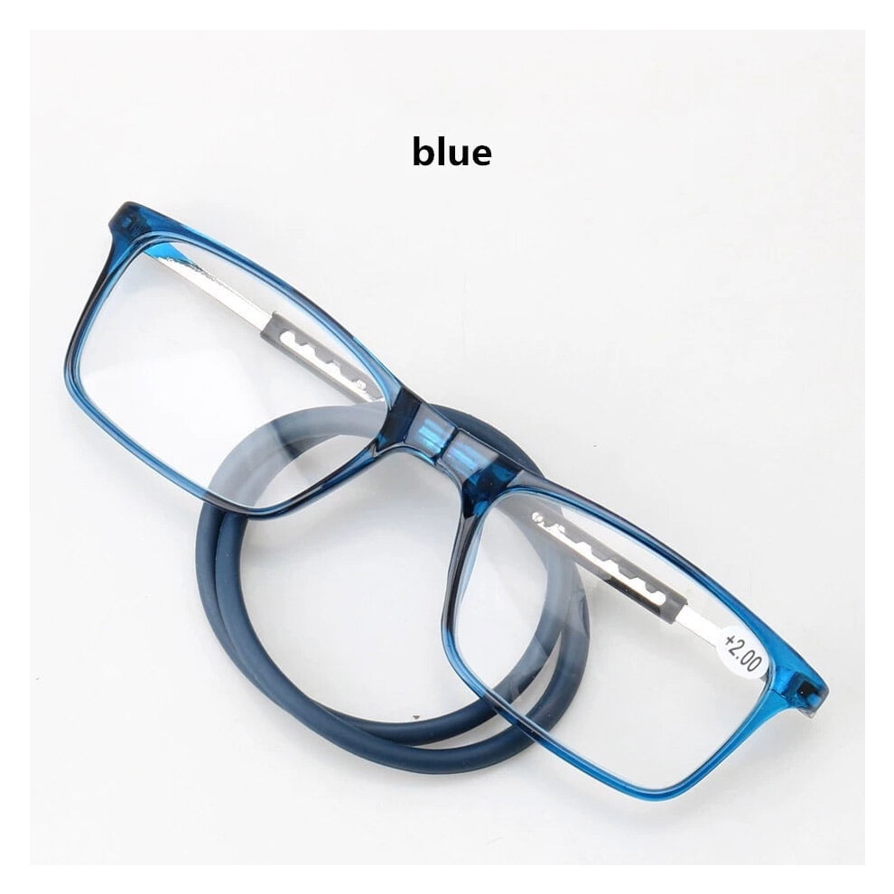 Reading Glasses Magnetic Folding Neck Style 2.5x Gray
