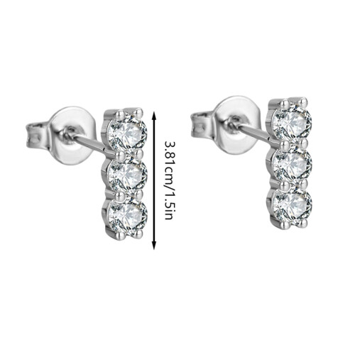 Rose Heart Stud Earrings with Cubic Zirconia 2