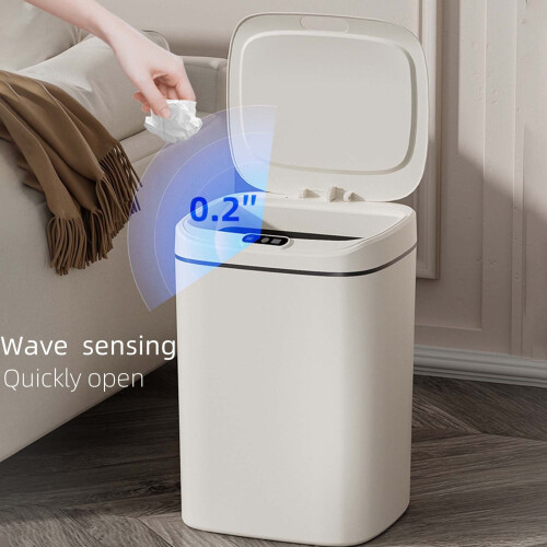 Motion Sensor Trash Can White 3 Gallon 1