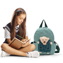 Kids Backpack with Bear Design and Custom Name, Large