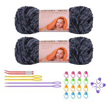 Chunky Yarn for Hand Knitting and Crochet, Soft Velvet