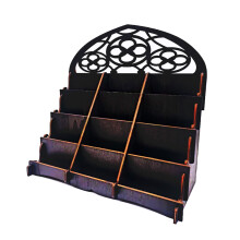 Handcrafted Wooden Display Stand For Crystal Decor, Sturdy Base Elegant Storage Rack Home Office Cafe Shelf