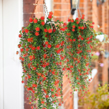 2pcs Artificial Artificial Hanging Flowers Artificial Flower Vines Chlorophytum Plastic Artificial Flowers Outdoor Flowers(L,Plastic)